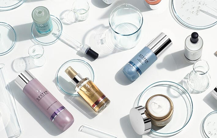 A selection of hair care products on a white background.